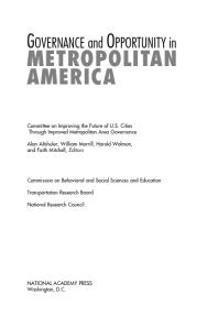 Governance and Opportunity in Metropolitan America