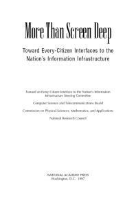 More Than Screen Deep : Toward Every-Citizen Interfaces to the Nation's Information Infrastructure