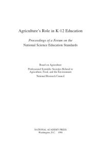 Agriculture's Role in K-12 Education : Proceedings of a Forum on the National Science Education Standards