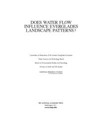 Does Water Flow Influence Everglades Landscape Patterns?