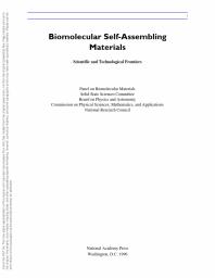 Biomolecular Self-Assembling Materials : Scientific and Technological Frontiers