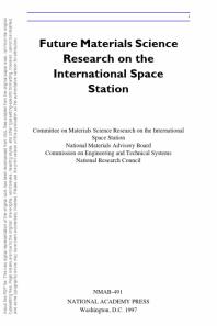 Future Materials Science Research on the International Space Station
