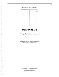 Measuring Up : Prototypes for Mathematics Assessment