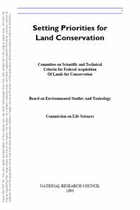 Setting Priorities for Land Conservation