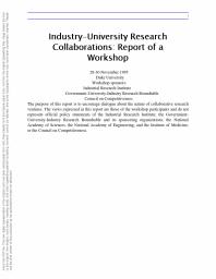 Industry-University Research Collaborations : Report of a Workshop