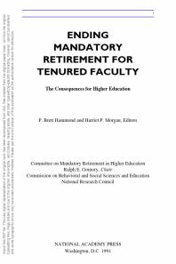 Ending Mandatory Retirement for Tenured Faculty : The Consequences for Higher Education
