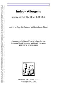 Indoor Allergens : Assessing and Controlling Adverse Health Effects