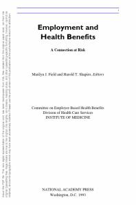 Employment and Health Benefits : A Connection at Risk