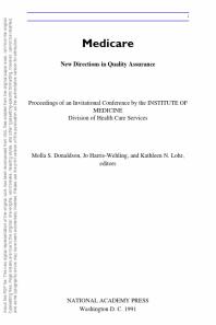 Medicare : New Directions in Quality Assurance Proceedings