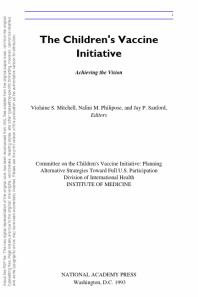 The Children's Vaccine Initiative : Achieving the Vision
