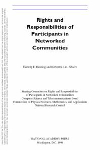 Rights and Responsibilities of Participants in Networked Communities