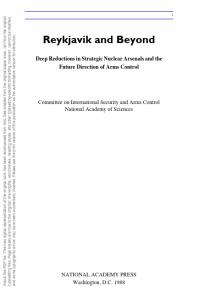 Reykjavik and Beyond : Deep Reductions in Strategic Nuclear Arsenals and the Future Direction of Arms Control