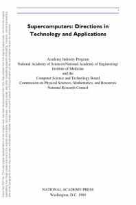 Supercomputers : Directions in Technology and Applications