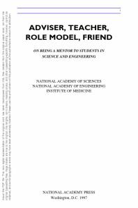 Adviser, Teacher, Role Model, Friend : On Being a Mentor to Students in Science and Engineering