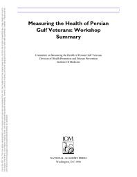 Measuring the Health of Persian Gulf Veterans : Workshop Summary
