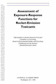 Assessment of Exposure-Response Functions for Rocket-Emission Toxicants