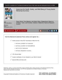 Improving the Health, Safety, and Well-Being of Young Adults : Workshop Summary