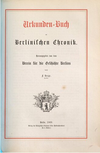 Urkundenbuch zur Berlinischen Chronik