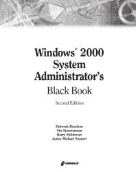 Windows 2000 System Administrator's Black Book