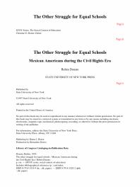 The Other Struggle for Equal Schools : Mexican Americans During the Civil Rights Era