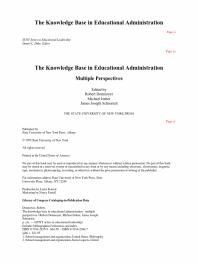 The Knowledge Base in Educational Administration : Multiple Perspectives