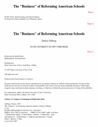 The Business of Reforming American Schools