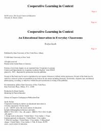 Cooperative Learning in Context : An Educational Innovation in Everyday Classrooms