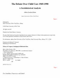 Debate over Child Care, 1969-1990 : A Sociohistorical Analysis