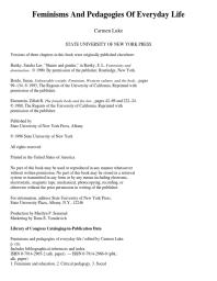 Feminisms and Pedagogies of Everyday Life