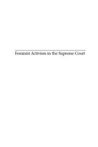 Feminist Activism in the Supreme Court : Legal Mobilization and the Women's Legal Education and Action Fund