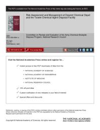 Risk Assessment and Management at Deseret Chemical Depot and the Tooele Chemical Agent Disposal Facility