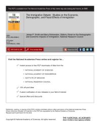 The Immigration Debate : Studies on the Economic, Demographic, and Fiscal Effects of Immigration