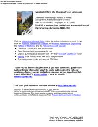 Hydrologic Effects of a Changing Forest Landscape