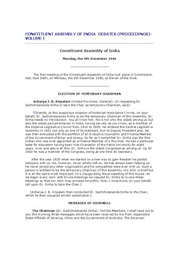 Constituent Assembly of India (Legislative) Debates: Official Report