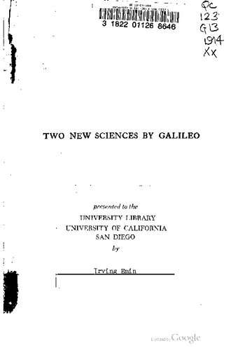 Dialogues Concerning Two New Sciences