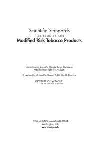 Scientific Standards for Studies on Modified Risk Tobacco Products
