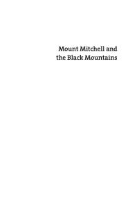 Mount Mitchell and the Black Mountains : An Environmental History of the Highest Peaks in Eastern America