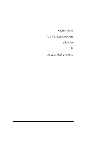 Thirty One Hymns to the Star Goddess