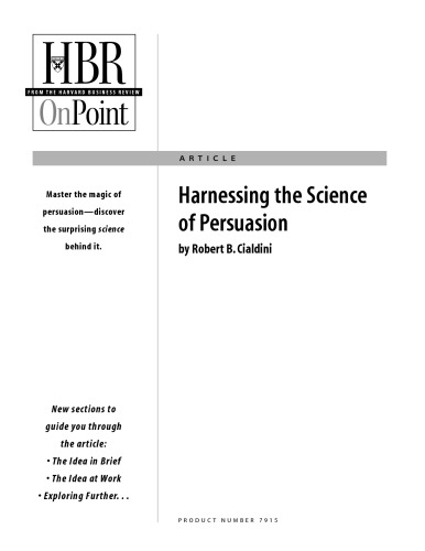 Harnessing the Science of Persuasion