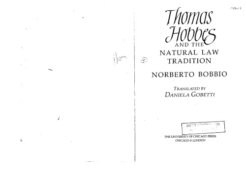 Thomas Hobbes and the Natural Law Tradition