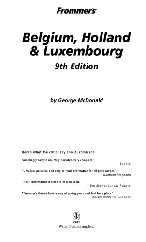 Frommer's® Belgium, Holland & Luxembourg