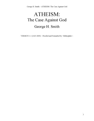 Atheism: The Case Against God