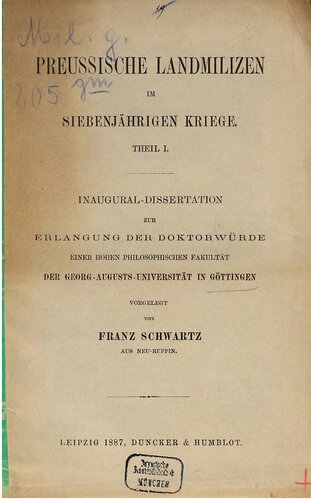 Preußische Landmilizen im Siebenjährigen Kriege