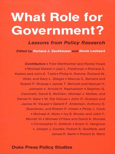 What role for government?: Lessons from policy research (Duke Press policy studies)