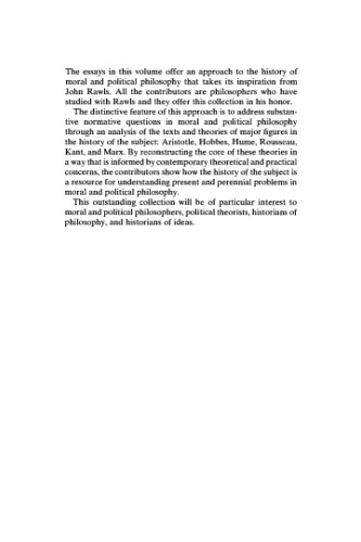 Reclaiming the History of Ethics: Essays for John Rawls