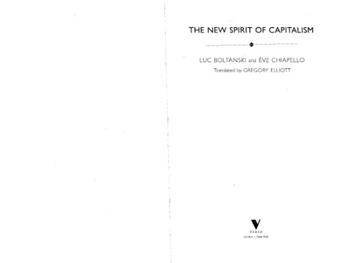 The New Spirit of Capitalism