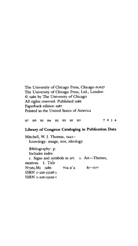 Iconology: Image, Text, Ideology