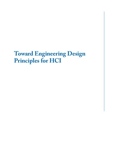 Toward Engineering Design Principles for HCI (Synthesis Lectures on Human-Centered Informatics)