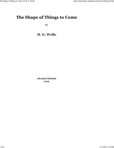 The Shape of Things to Come 