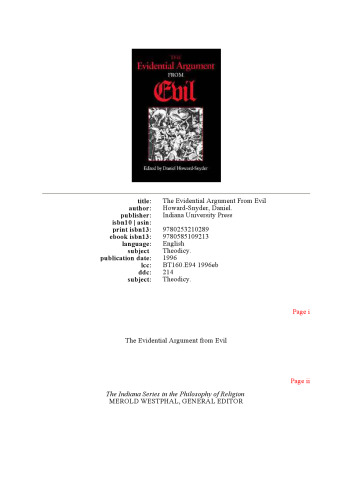 The Evidential Argument from Evil 